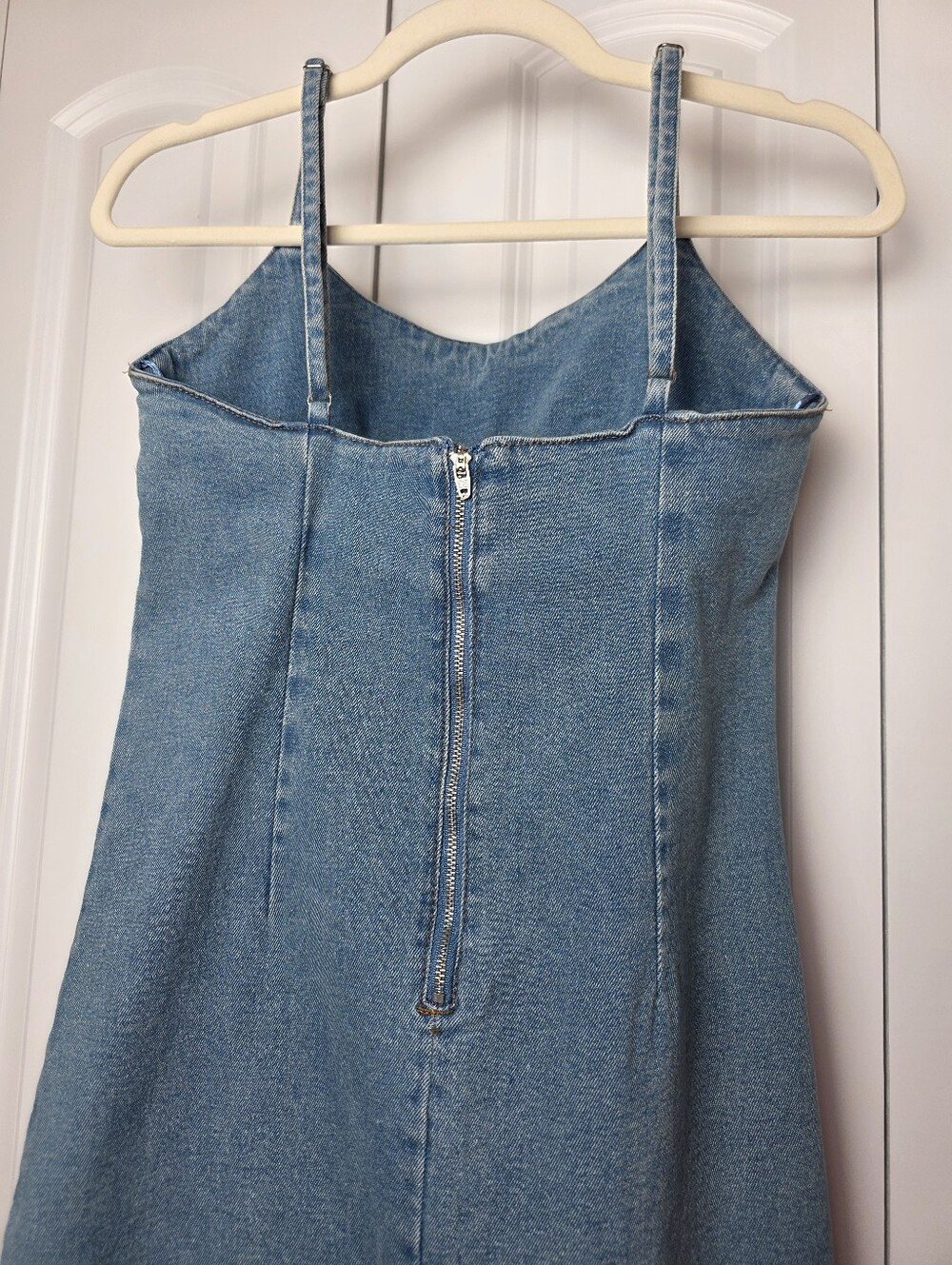 Lone Star- Light Wash Denim Mini Dress W/ Spaghetti Straps EUC Size -S - Picture 6 of 9